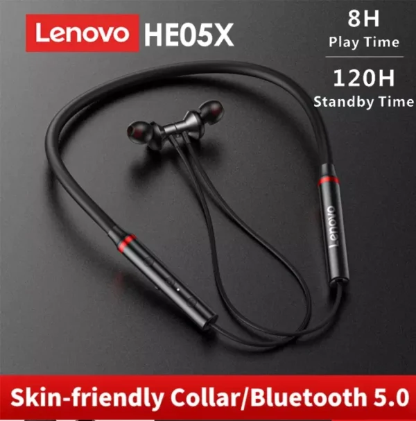 Lenovo HE05X Neckband Earphone Bluetooth 5.0