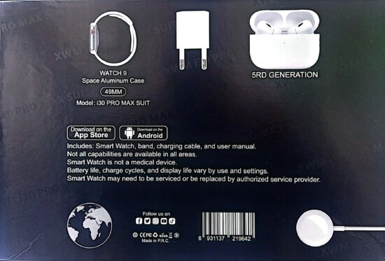 i30 PRO MAX SUIT HI WATCH 9 EARPHONES 11 IN 1 SET - Image 4