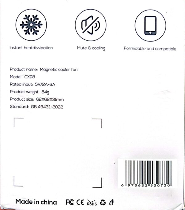 MAGNETIC COOLER FAN CX08 - Image 3
