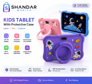Kids Cartoon Tablet 4GB RAM / 64GB Storage – Fun & Learning in One!