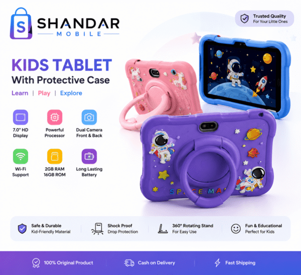 Kids Cartoon Tablet 4GB RAM / 64GB Storage – Fun & Learning in One!