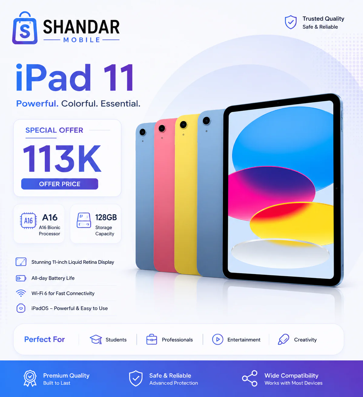 iPad 11 A16 128GB Price in Pakistan – Available at Shandar Mobile